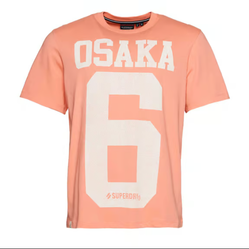Superdry Code Classic Osaka Short Sleeve T-Shirt Salmon Orange White